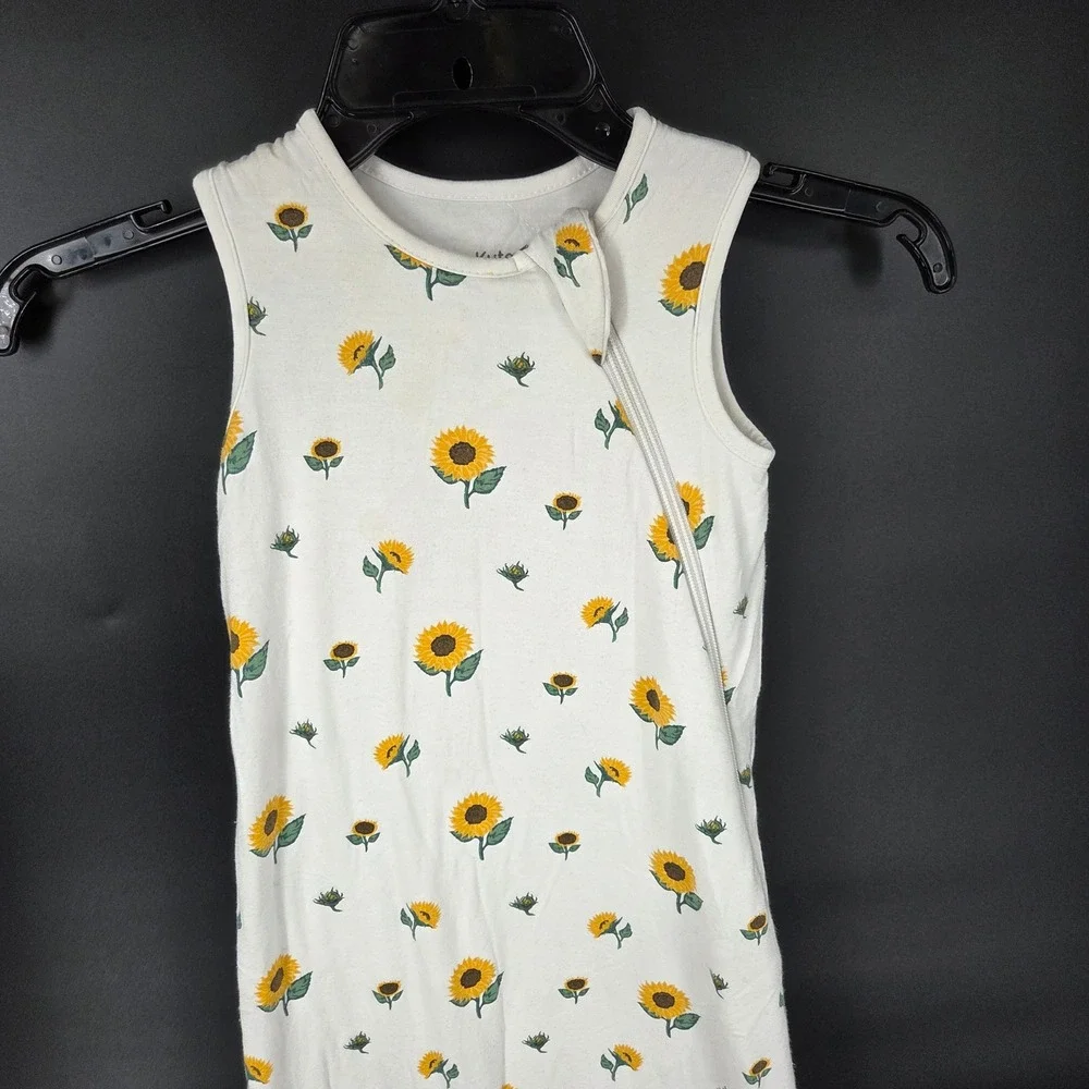 Kyte Baby Sunflower Bamboo Sleep Bag 1.0 TOG Size Medium White Yellow Floral